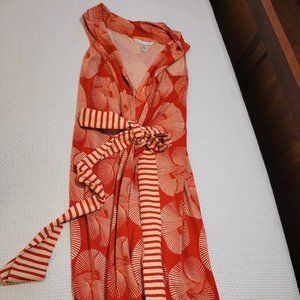 Diane von Furstenberg DVF wrap dress bright orange